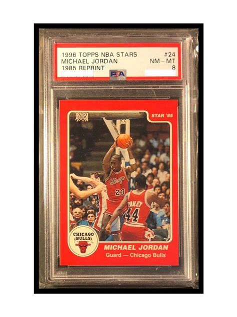 PSA 8 NM MT Michael Jordan 1996 Topps Stars Reprint 1985 XRC ジョーダン