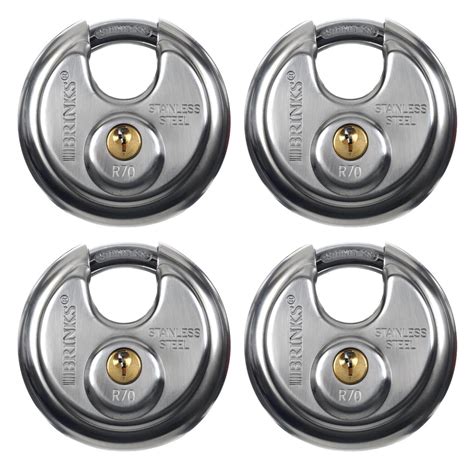 Brinks Commercial Grade 70mm Stainless Steel Discus Padlocks With 58