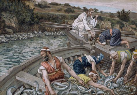 The First Iraculous Draught Of Fish Tissot Life Of Christ Miracles