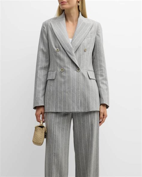 Eleventy Double Breasted Pinstripe Blazer Neiman Marcus