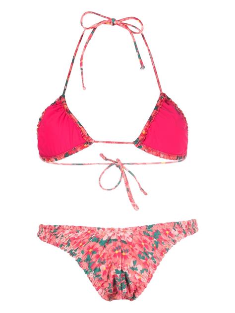 Reina Olga Guia Floral Print Bikini Set Farfetch