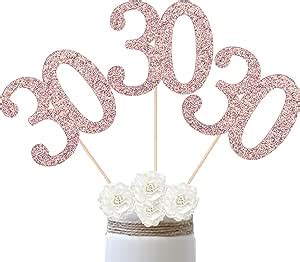 10 Pack Double Sided Glitter 30th Birthday Centerpiece Anniversary