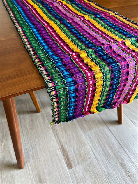 Mexican Table Runner Embroidered Table Runner Hand Woven Etsy