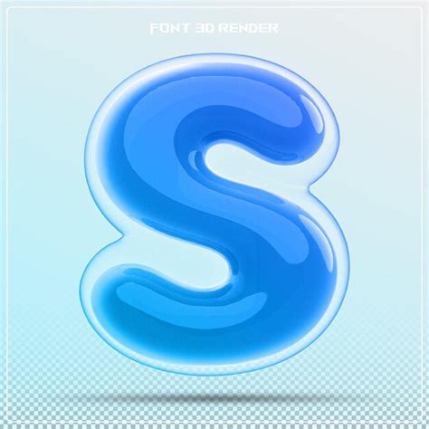 Premium Psd Blue Letter S Font Alphabet D Render