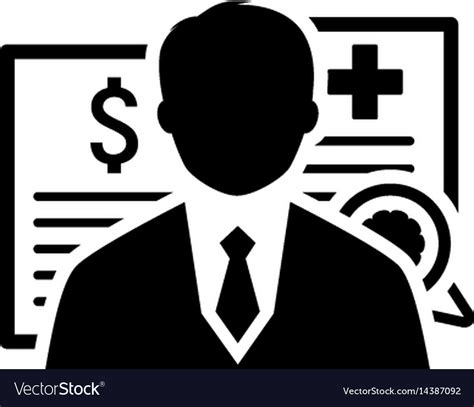 Insurance agent icon flat design Royalty Free Vector Image