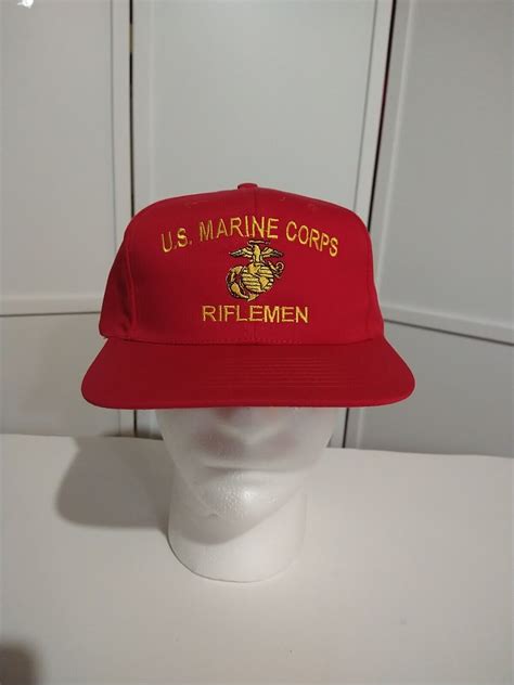 Vintage Usmc Marine Corps Red Rifleman Embroidered Sn Gem