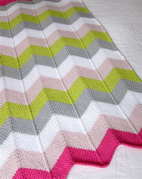 Chevron Baby Blanket Pattern By Espace Tricot Chevron Baby Blankets