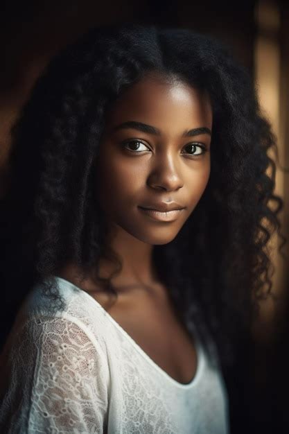 Premium Ai Image Beautiful African Woman With Long Hair Portrait