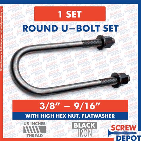 1SET Round U Bolt For Automotive 3 8 7 16 Ubolt For Truck U Bolt