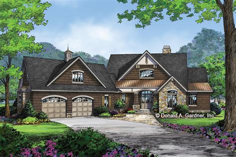 Rustic Ranch Home Plan With Angled Garage With Bonus Expansion Above