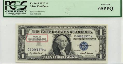 1957 One Dollar Silver Certificates Both Pcgs Graded 65ppq Fr 1619