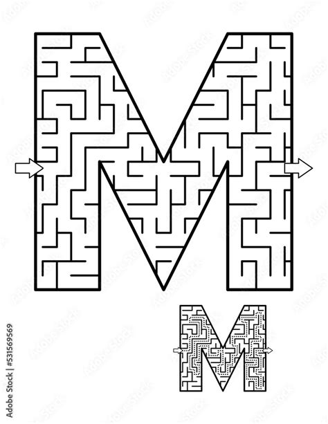 Letter M Maze Game Answer Included Stock Illustration Adobe Stock