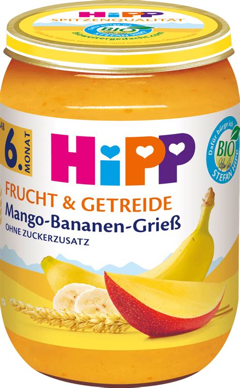 Hipp Fruchtbrei Frucht Getreide Mango Bananen Grie G Dm At