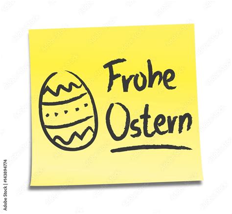 Vecteur Stock Klebezettel Erinnerungszettel Notiz Frohe Ostern