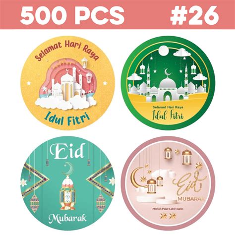 Jual 500 Pcs Stiker Lebaran Idul Fitri Ramadan Haji Umroh Sticker