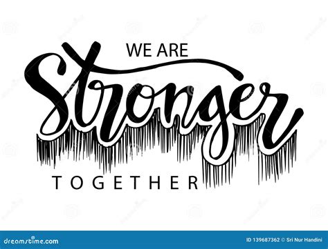 Stronger Together Vector Is Quote Linear Concept Cartoondealer