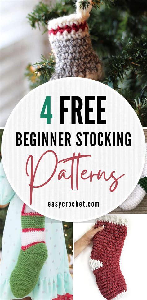 4 Easy Crochet Christmas Stocking Patterns For Beginners Easy Crochet