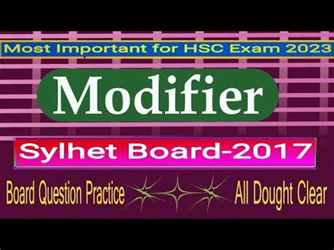 Modifier Sylhet Board 2017 HSC English Modifier Board Question