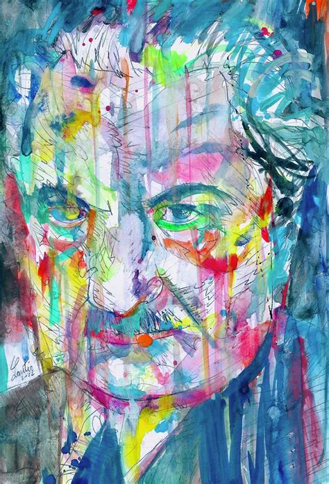 MARTIN HEIDEGGER watercolor portrait Painting by Fabrizio Cassetta - Fine Art America