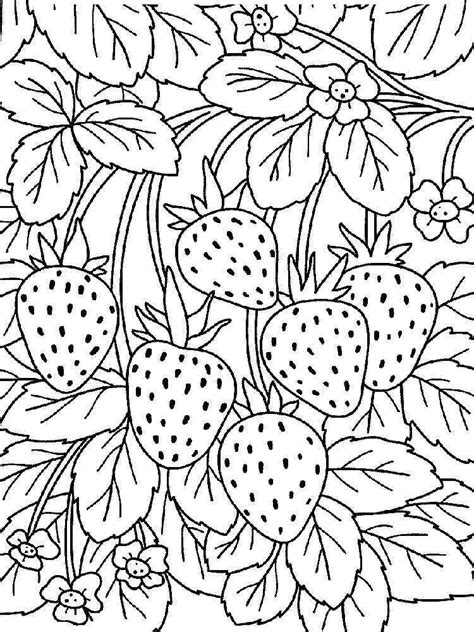 Printable Strawberry Coloring Page