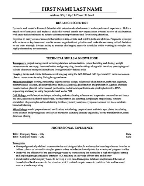 Research Scientist Resume Template Premium Resume Samples And Example