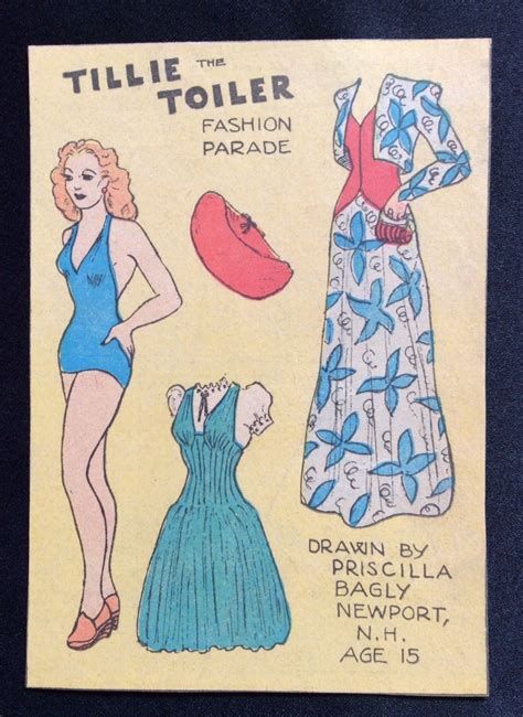 Tillie The Toiler Sunday Funny Paper Doll 1941 Uncut Sunday