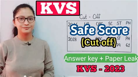 Kvs Cut Off And Safe Score Kvs Expected Cutoff Kya Kvs Prt Re