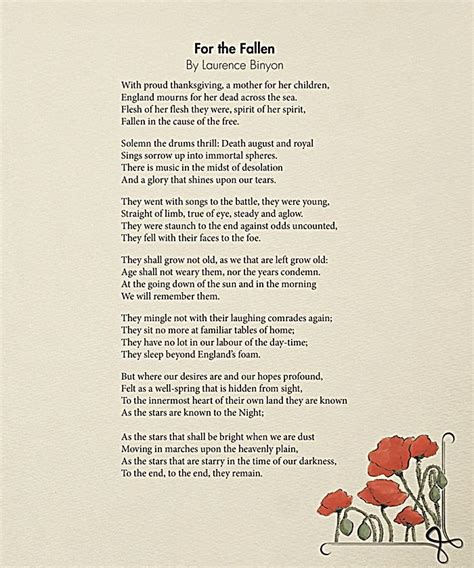 For the Fallen Poem | VALOUR CANADA