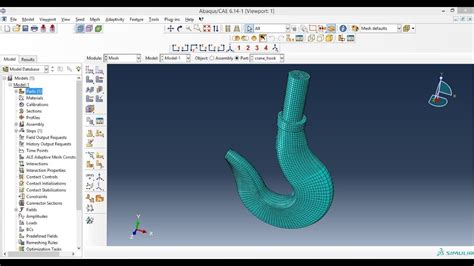 Abaqus Tutorial Videos Meshing 3d Solid Crane Hook In Abaqus Youtube