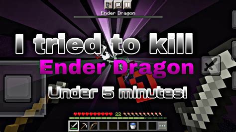 I Tried To Beat Ender Dragon Under 5 Minutes In Minecraft Pocket