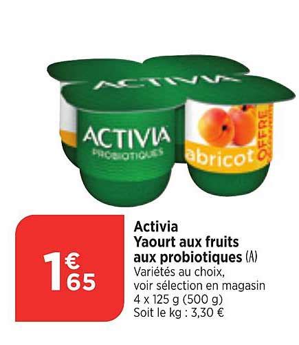 Promo Activia Yaourt Aux Fruits Aux Probiotiques Chez Bi Icatalogue Fr