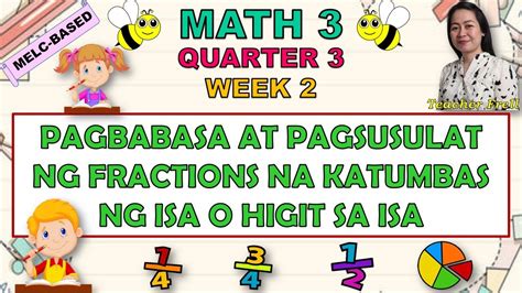 Math Quarter Week Pagbabasa At Pagsusulat Ng Fractions Na