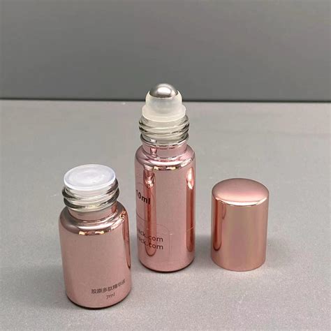 Rose Gold Glass Roller Bottle Mini Essential Oil Perfume Vials 5ml