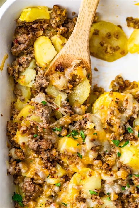 Cheesy Sausage And Potatoes Recipe Sausage Breakfast Casserole