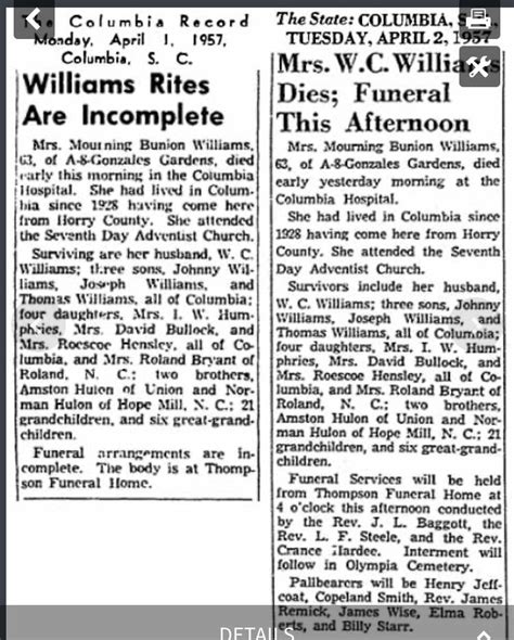 Mourning Bunion Hulon Williams Find A Grave Memorial