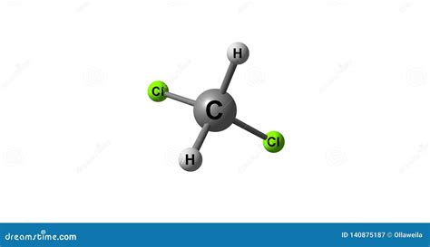 Dichloromethane Molecular Structure Isolated on White Stock ...