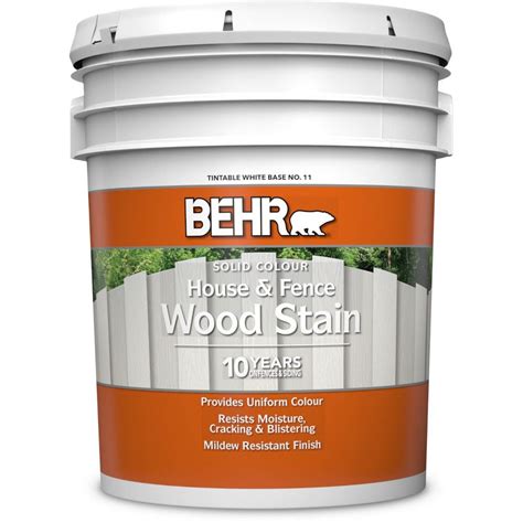 BEHR Solid Colour House & Fence Wood Stain - Tintable White Base No. 11 ...