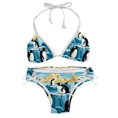 Penguin Detachable Sponge Adjustable Strap Bikini Set Two Pack Swimsuit