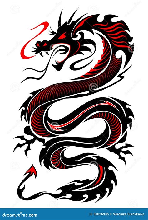 Flaming Tribal Dragon Tattoo Stock Illustrations – 157 Flaming Tribal ...