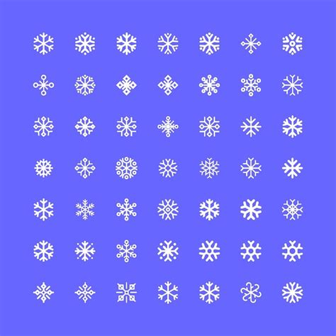 Conjunto De Iconos Lineales De Copos De Nieve Vector Premium