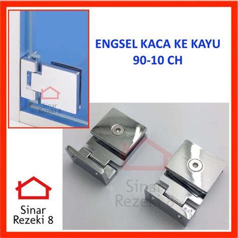 Jual Engsel Pintu Jepit Kaca Ke Kayu 90 10 Chrome Lemari Etalase