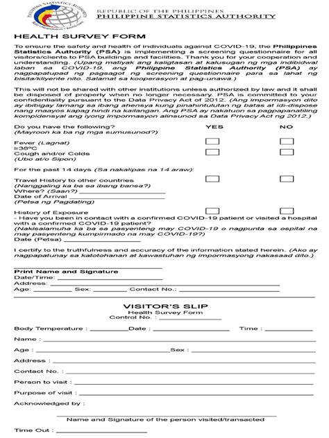 Health Declaration Form Pdf