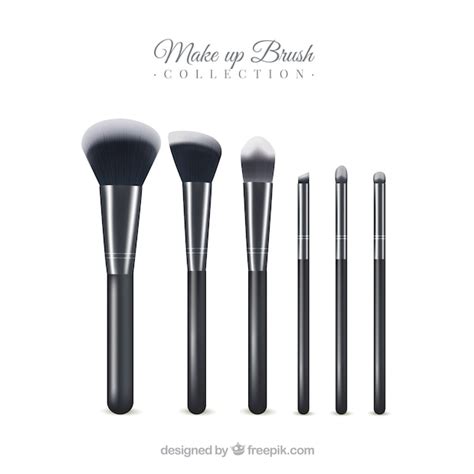 Colección De Brochas De Maquillaje Realistas Vector Gratis