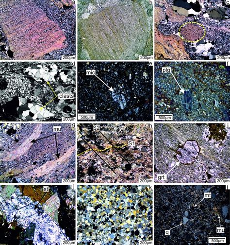 Photomicrographs Showing A Rectangular Clast Of Quartz Mica Schist