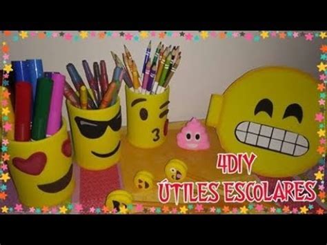 4 DIY UTILES ESCOLARES EMOJIS SEVENDAY YouTube