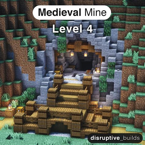 Here are 4 levels of a Medieval Mine Entrance! : r/Minecraftbuilds