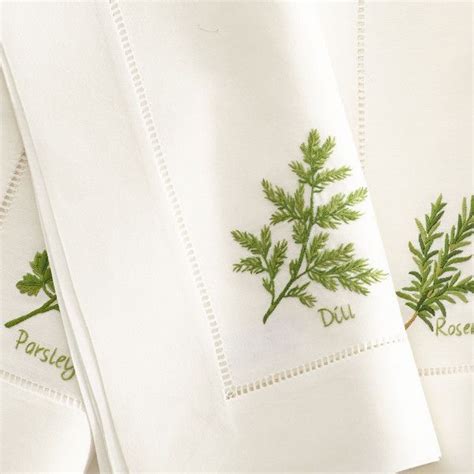 Pin By Judith Peacock On Greenery Embroidered Napkins Napkins