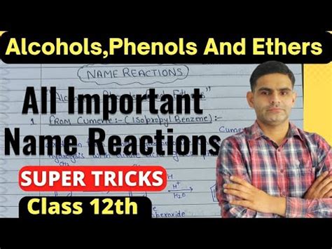 Alcohols Phenols And Ethers Class Chemistry Chapter All