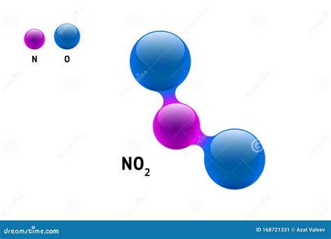 Modello Di Chimica Molecola Ossido Di Azoto Biossido Di Azoto Formula