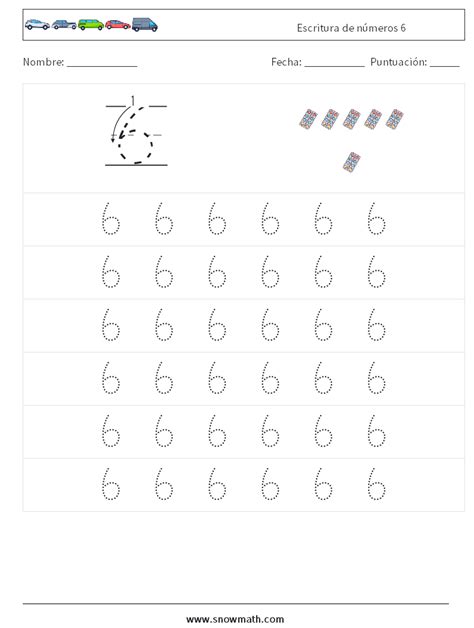 Escritura De Números 6 Hojas De Trabajo De Matemáticas Práctica De Matemáticas Para Niños